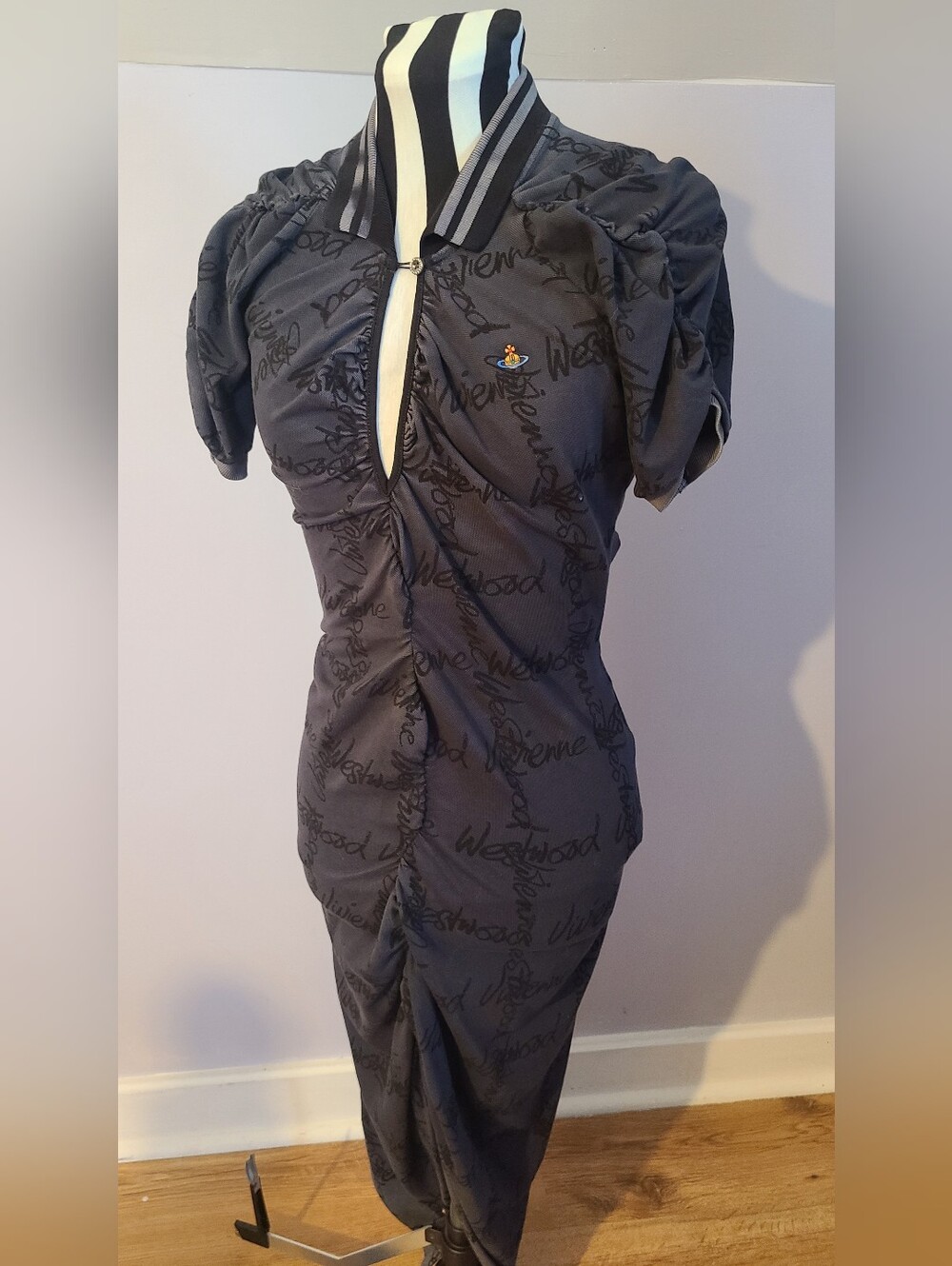 💫Vivienne Westwood Gray Pulling Midi Dress Sz M